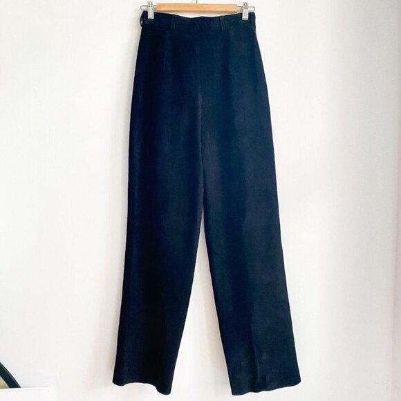 Vintage Eaton's Black Suede Relaxed Fit High Waist Pants M - Picture 3 of 6